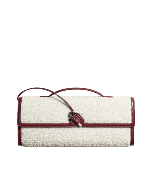 Khaite Women's Andiamo Clutch in White/lava red - Multicolour Clutch Bags - The Lotus Tote Bag - Shop at Luxury Shoes 