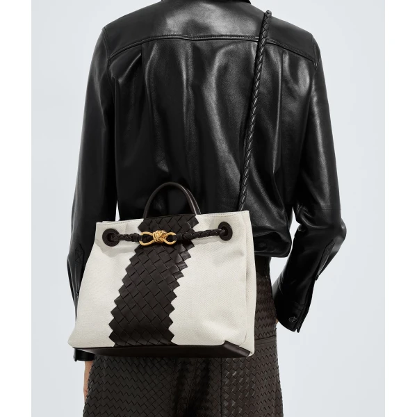 Khaite Women's Andiamo in Natural/espresso - Multicolour Totes & Top-Handle Bags - The Lotus Tote Bag - Shop at Luxury Shoes 