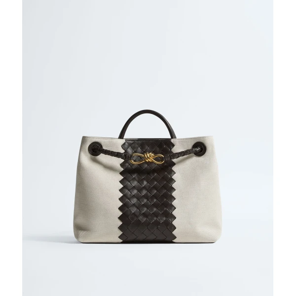Khaite Women's Andiamo in Natural/espresso - Multicolour Totes & Top-Handle Bags - The Lotus Tote Bag - Shop at Luxury Shoes 