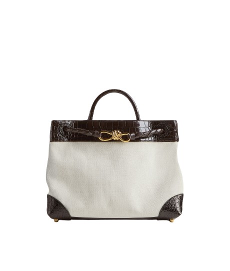 Khaite Women's Andiamo in Natural/fondant - Multicolour Totes & Top-Handle Bags - The Lotus Tote Bag - Shop at Luxury Shoes 