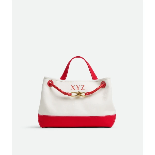 Khaite Women's Andiamo in White/red - Multicolour Totes & Top-Handle Bags - The Lotus Tote Bag - Shop at Luxury Shoes 