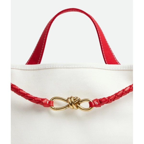 Khaite Women's Andiamo in White/red - Multicolour Totes & Top-Handle Bags - The Lotus Tote Bag - Shop at Luxury Shoes 