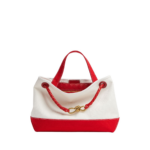 Khaite Women's Andiamo in White/red - Multicolour Totes & Top-Handle Bags - The Lotus Tote Bag - Shop at Luxury Shoes 