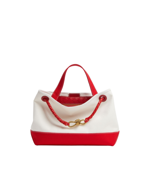 Khaite Women's Andiamo in White/red - Multicolour Totes & Top-Handle Bags - The Lotus Tote Bag - Shop at Luxury Shoes 