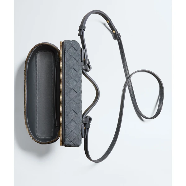 Khaite Women's Bang Bang in Cloudy indigo/gravel - Multicolour Shoulder & Crossbody Bags - The Lotus Tote Bag - Shop at Luxury Shoes 