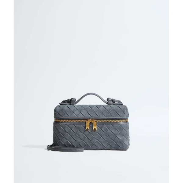 Khaite Women's Bang Bang in Cloudy indigo/gravel - Multicolour Shoulder & Crossbody Bags - The Lotus Tote Bag - Shop at Luxury Shoes 