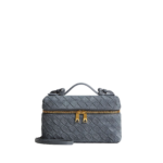Khaite Women's Bang Bang in Cloudy indigo/gravel - Multicolour Shoulder & Crossbody Bags - The Lotus Tote Bag - Shop at Luxury Shoes 
