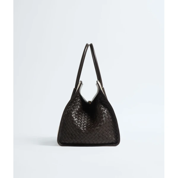 Khaite Women's Barbara Tote in Natural/espresso - Multicolour Totes & Top-Handle Bags - The Lotus Tote Bag - Shop at Luxury Shoes 
