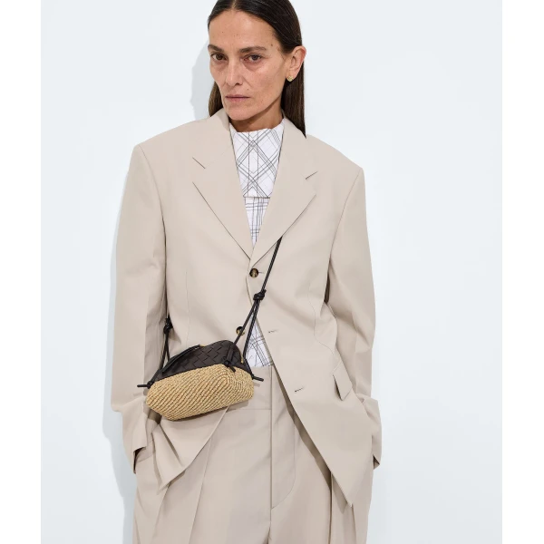 Khaite Women's Concert Pouch in Espresso/natural - Multicolour Clutch Bags - The Lotus Tote Bag - Shop at Luxury Shoes 