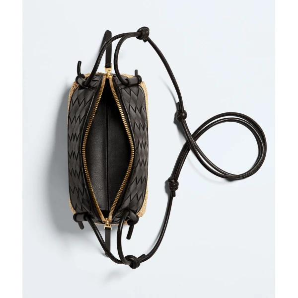 Khaite Women's Concert Pouch in Espresso/natural - Multicolour Clutch Bags - The Lotus Tote Bag - Shop at Luxury Shoes 