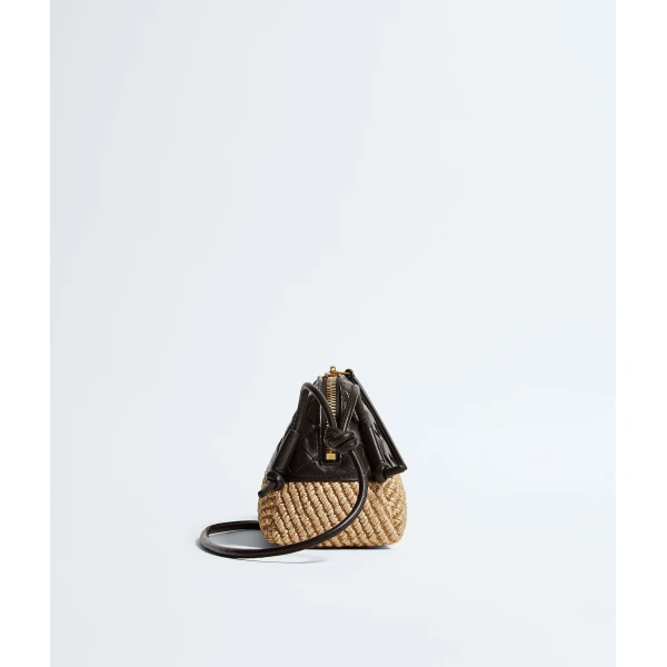 Khaite Women's Concert Pouch in Espresso/natural - Multicolour Clutch Bags - The Lotus Tote Bag - Shop at Luxury Shoes 