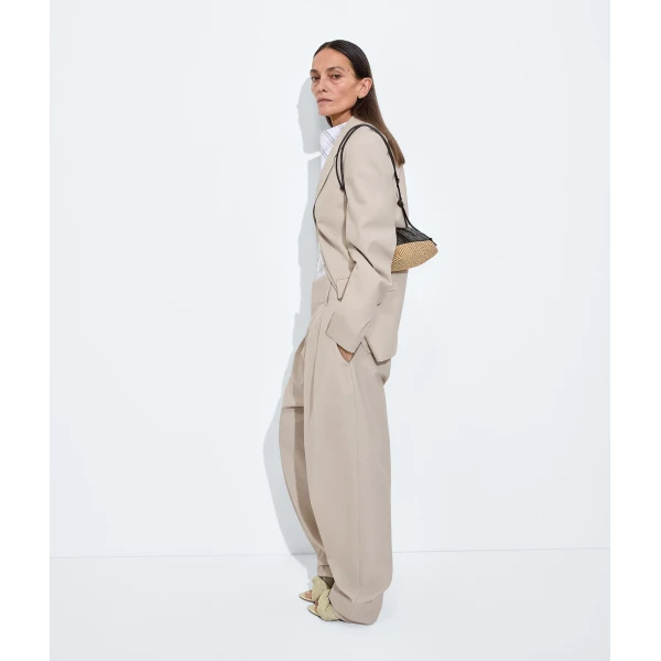 Khaite Women's Concert Pouch in Espresso/natural - Multicolour Clutch Bags - The Lotus Tote Bag - Shop at Luxury Shoes 
