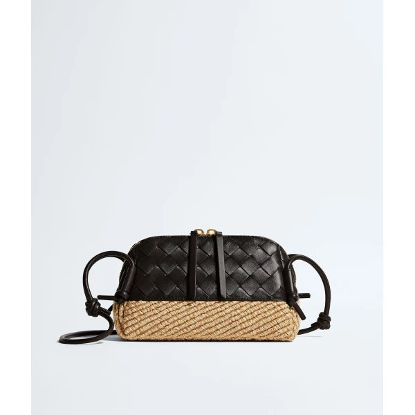 Khaite Women's Concert Pouch in Espresso/natural - Multicolour Clutch Bags - The Lotus Tote Bag - Shop at Luxury Shoes 