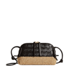 Khaite Women's Concert Pouch in Espresso/natural - Multicolour Clutch Bags - The Lotus Tote Bag - Shop at Luxury Shoes 