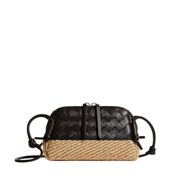 Khaite Women's Concert Pouch in Espresso/natural - Multicolour Clutch Bags - The Lotus Tote Bag - Shop at Luxury Shoes 