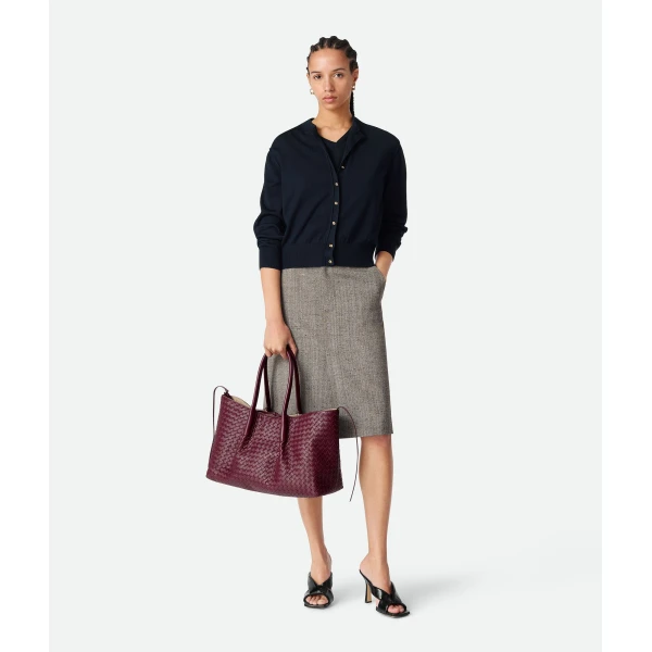 Khaite Women's Large Pinacoteca in Barolo/ecru - Multicolour Totes & Top-Handle Bags - The Lotus Tote Bag - Shop at Luxury Shoes 