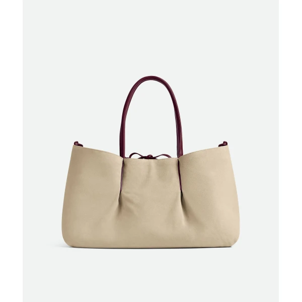 Khaite Women's Large Pinacoteca in Barolo/ecru - Multicolour Totes & Top-Handle Bags - The Lotus Tote Bag - Shop at Luxury Shoes 