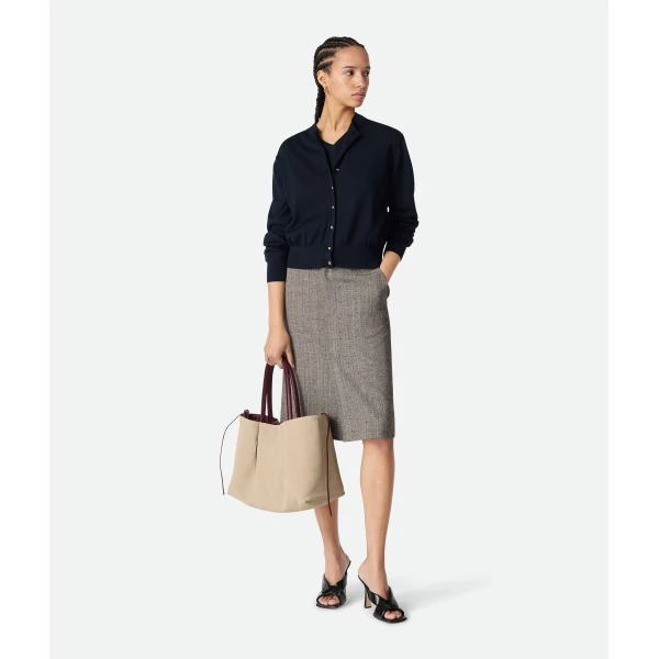 Khaite Women's Large Pinacoteca in Barolo/ecru - Multicolour Totes & Top-Handle Bags - The Lotus Tote Bag - Shop at Luxury Shoes 