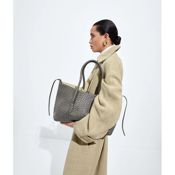 Khaite Women's Large Pinacoteca in Basalt/sour - Multicolour Totes & Top-Handle Bags - The Lotus Tote Bag - Shop at Luxury Shoes 