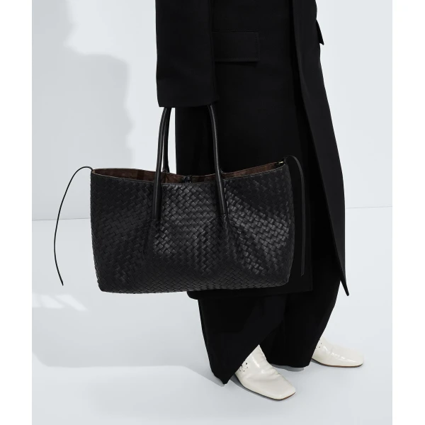 Khaite Women's Large Pinacoteca in Black/fondant - Multicolour Totes & Top-Handle Bags - The Lotus Tote Bag - Shop at Luxury Shoes 