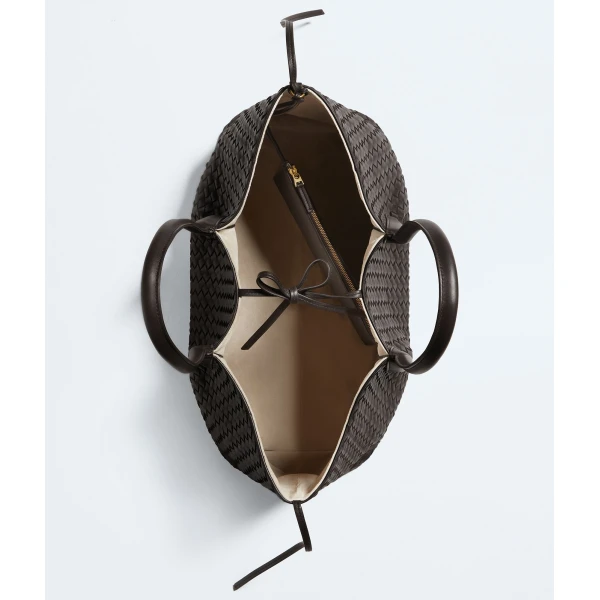 Khaite Women's Large Pinacoteca in Espresso/ecru - Multicolour Totes & Top-Handle Bags - The Lotus Tote Bag - Shop at Luxury Shoes 