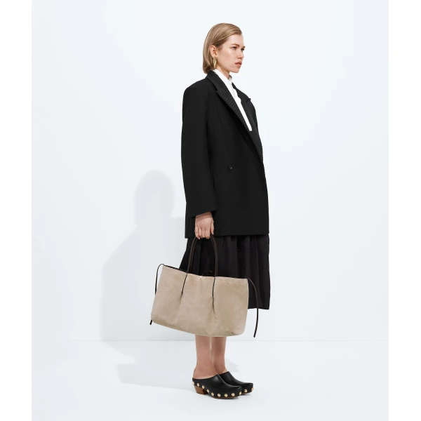 Khaite Women's Large Pinacoteca in Espresso/ecru - Multicolour Totes & Top-Handle Bags - The Lotus Tote Bag - Shop at Luxury Shoes 
