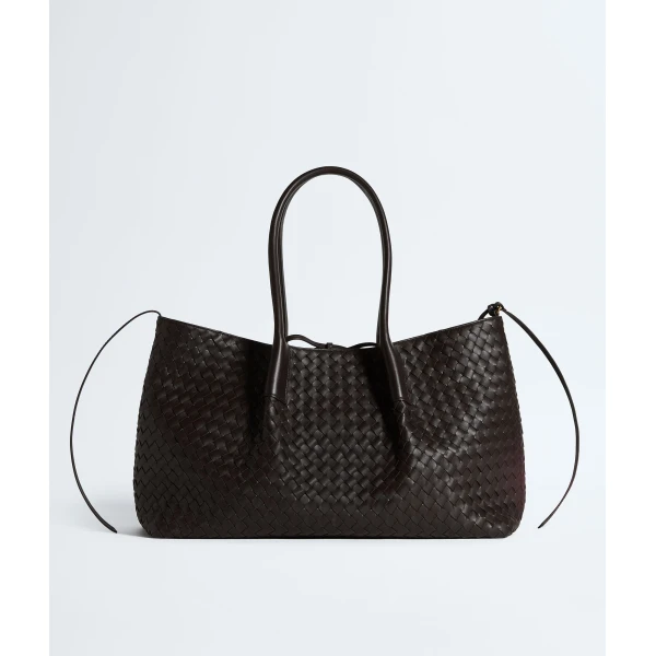 Khaite Women's Large Pinacoteca in Espresso/ecru - Multicolour Totes & Top-Handle Bags - The Lotus Tote Bag - Shop at Luxury Shoes 