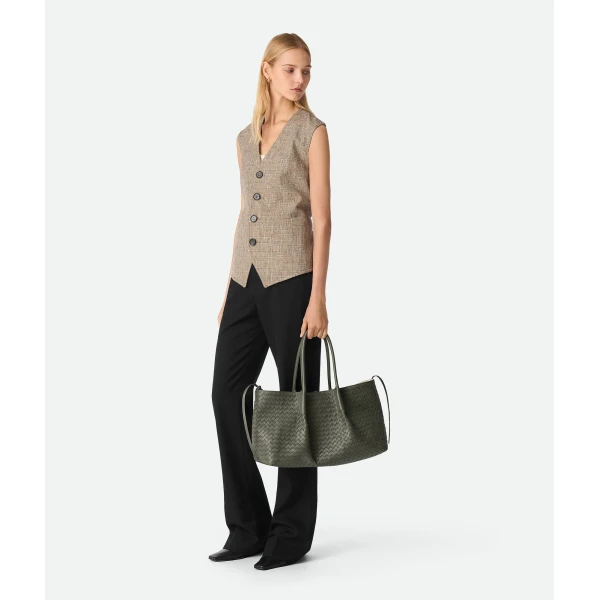 Khaite Women's Large Pinacoteca in Pickle/sea salt - Multicolour Totes & Top-Handle Bags - The Lotus Tote Bag - Shop at Luxury Shoes 