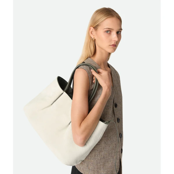 Khaite Women's Large Pinacoteca in Pickle/sea salt - Multicolour Totes & Top-Handle Bags - The Lotus Tote Bag - Shop at Luxury Shoes 