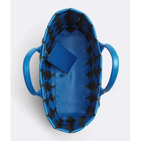 Khaite Women's Maxi Intreccio Tote in Signal blue/black - Multicolour Totes & Top-Handle Bags - The Lotus Tote Bag - Shop at Luxury Shoes 