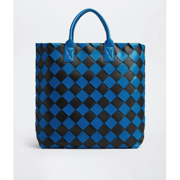 Khaite Women's Maxi Intreccio Tote in Signal blue/black - Multicolour Totes & Top-Handle Bags - The Lotus Tote Bag - Shop at Luxury Shoes 