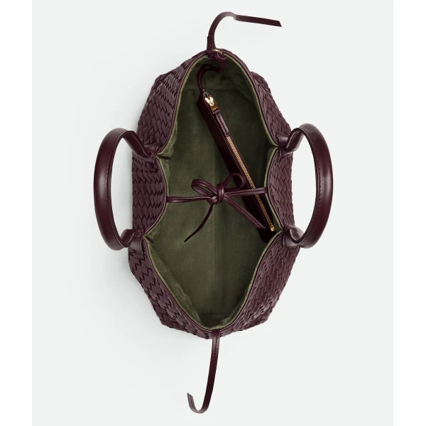 Khaite Women's Pinacoteca in Dark barolo/pickle - Multicolour Totes & Top-Handle Bags - The Lotus Tote Bag - Shop at Luxury Shoes 