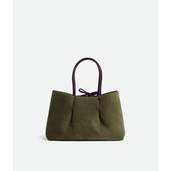 Khaite Women's Pinacoteca in Dark barolo/pickle - Multicolour Totes & Top-Handle Bags - The Lotus Tote Bag - Shop at Luxury Shoes 