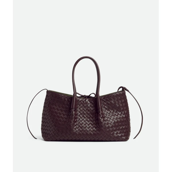 Khaite Women's Pinacoteca in Dark barolo/pickle - Multicolour Totes & Top-Handle Bags - The Lotus Tote Bag - Shop at Luxury Shoes 