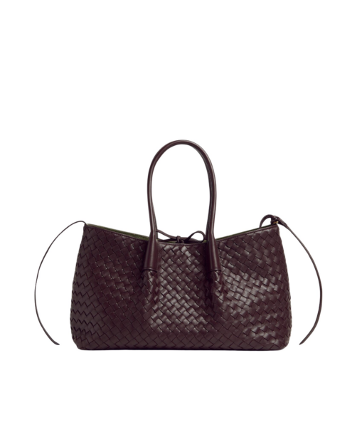 Khaite Women's Pinacoteca in Dark barolo/pickle - Multicolour Totes & Top-Handle Bags - The Lotus Tote Bag - Shop at Luxury Shoes 