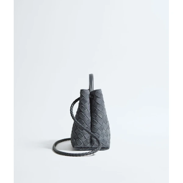 Khaite Women's Small Andiamo in Cloudy indigo/gravel - Multicolour Totes & Top-Handle Bags - The Lotus Tote Bag - Shop at Luxury Shoes 