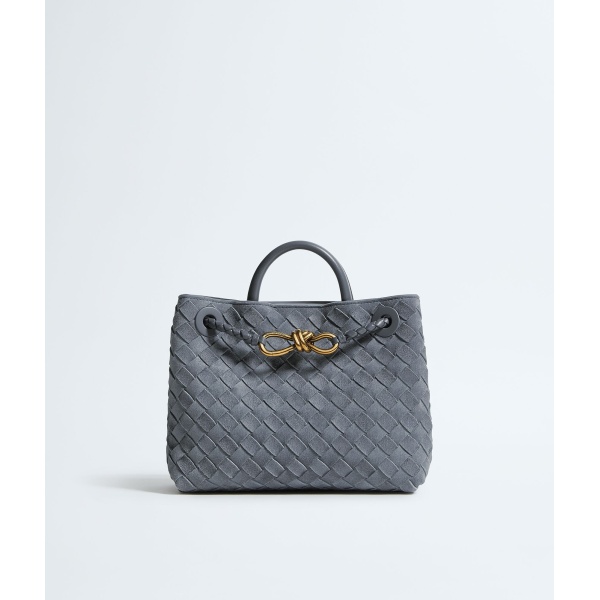 Khaite Women's Small Andiamo in Cloudy indigo/gravel - Multicolour Totes & Top-Handle Bags - The Lotus Tote Bag - Shop at Luxury Shoes 