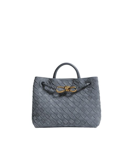 Khaite Women's Small Andiamo in Cloudy indigo/gravel - Multicolour Totes & Top-Handle Bags - The Lotus Tote Bag - Shop at Luxury Shoes 