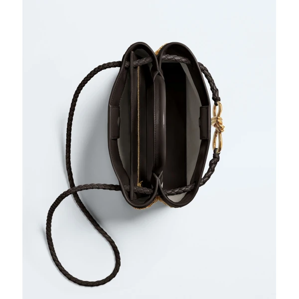 Khaite Women's Small Andiamo in Natural/espresso - Multicolour Totes & Top-Handle Bags - The Lotus Tote Bag - Shop at Luxury Shoes 