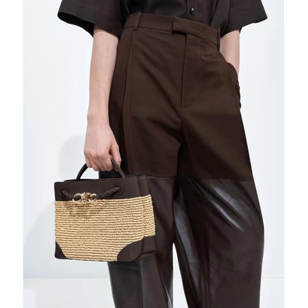 Khaite Women's Small Andiamo in Natural/espresso - Multicolour Totes & Top-Handle Bags - The Lotus Tote Bag - Shop at Luxury Shoes 
