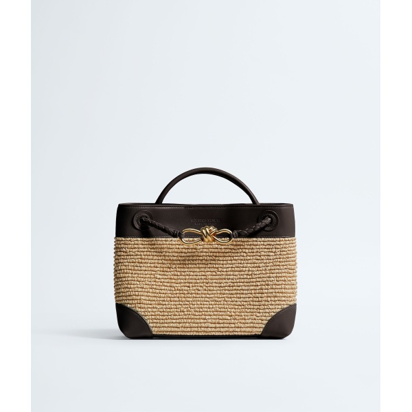 Khaite Women's Small Andiamo in Natural/espresso - Multicolour Totes & Top-Handle Bags - The Lotus Tote Bag - Shop at Luxury Shoes 