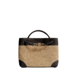Khaite Women's Small Andiamo in Natural/espresso - Multicolour Totes & Top-Handle Bags - The Lotus Tote Bag - Shop at Luxury Shoes 