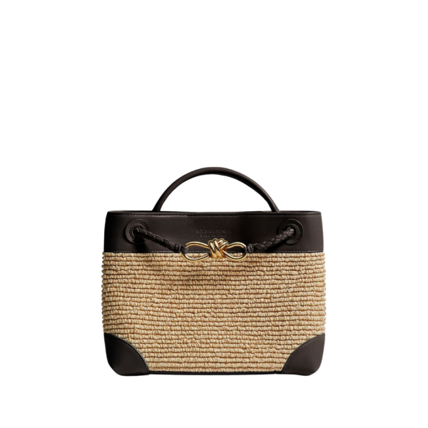 Khaite Women's Small Andiamo in Natural/espresso - Multicolour Totes & Top-Handle Bags - The Lotus Tote Bag - Shop at Luxury Shoes 