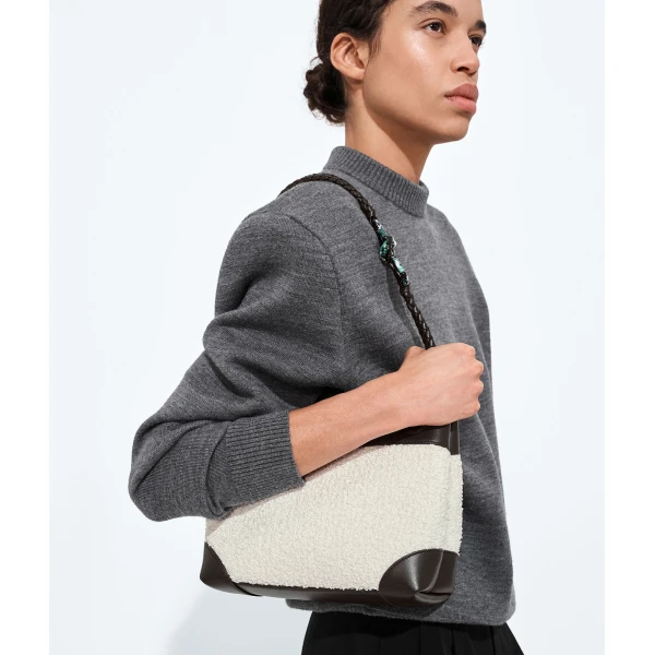Khaite Women's Small Andiamo in White/espresso - Multicolour Totes & Top-Handle Bags - The Lotus Tote Bag - Shop at Luxury Shoes 