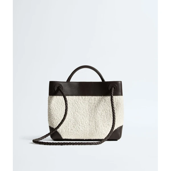 Khaite Women's Small Andiamo in White/espresso - Multicolour Totes & Top-Handle Bags - The Lotus Tote Bag - Shop at Luxury Shoes 
