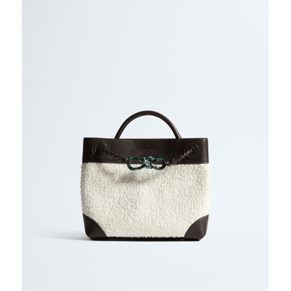 Khaite Women's Small Andiamo in White/espresso - Multicolour Totes & Top-Handle Bags - The Lotus Tote Bag - Shop at Luxury Shoes 