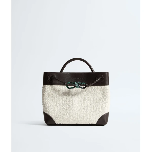Khaite Women's Small Andiamo in White/espresso - Multicolour Totes & Top-Handle Bags - The Lotus Tote Bag - Shop at Luxury Shoes 