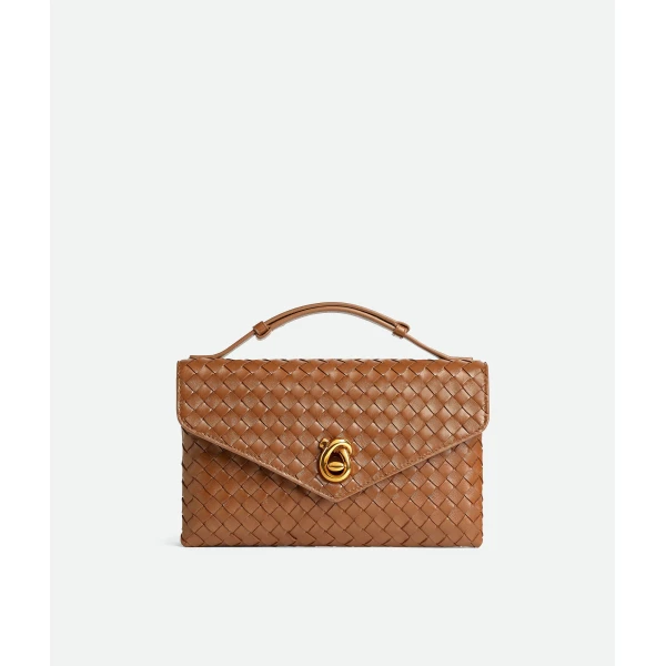 Khaite Women's Knot Lock in Amber - Orange Clutch Bags - The Lotus Tote Bag - Shop at Luxury Shoes 