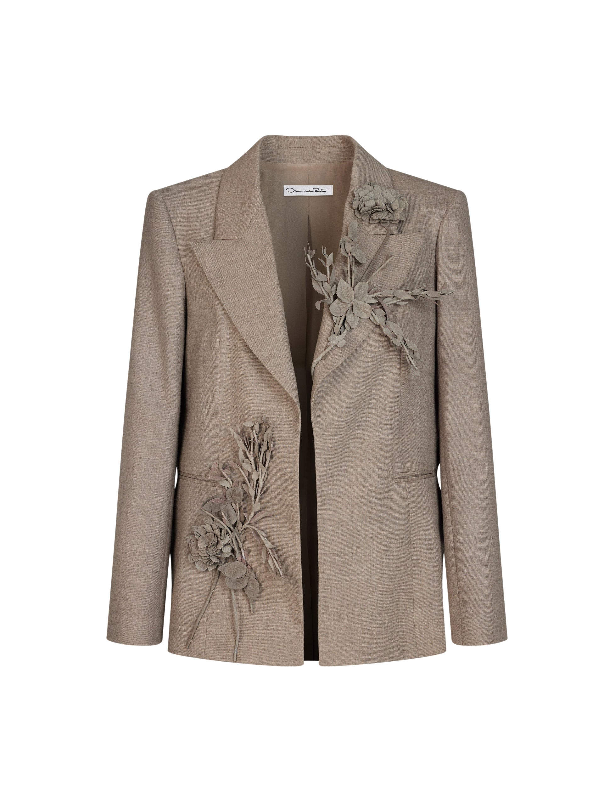 Oscar de la Renta Bouquet Embroidered Jacket