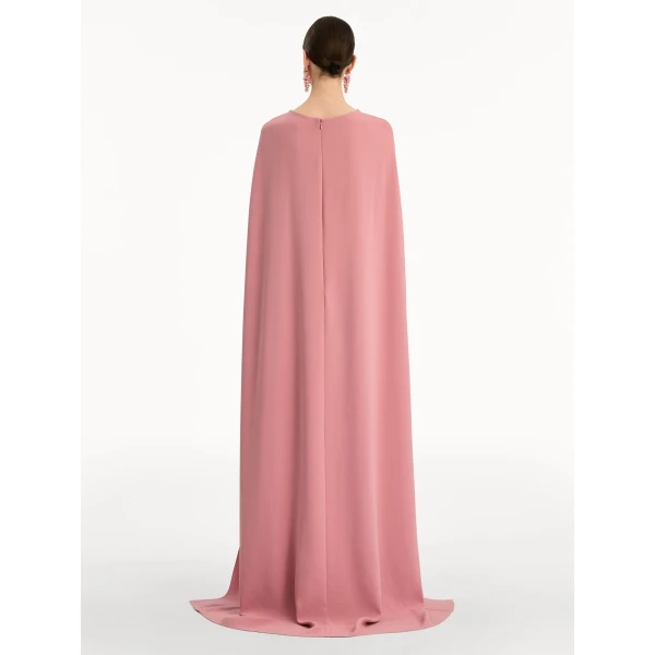 Oscar de la Renta Brooch Embroidered Cape Back Caftan - kimono - American Luxury Evening Wear at Luxury Shoes 